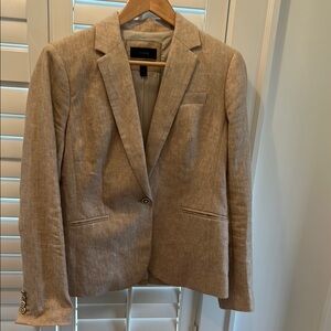 J. Crew Campbell Blazer Fully Lined size 6 linen blend beige